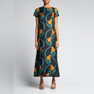 La Double J NWOT Silk Maxi Dress Bold Floral Size Small Runway Luxury Designer